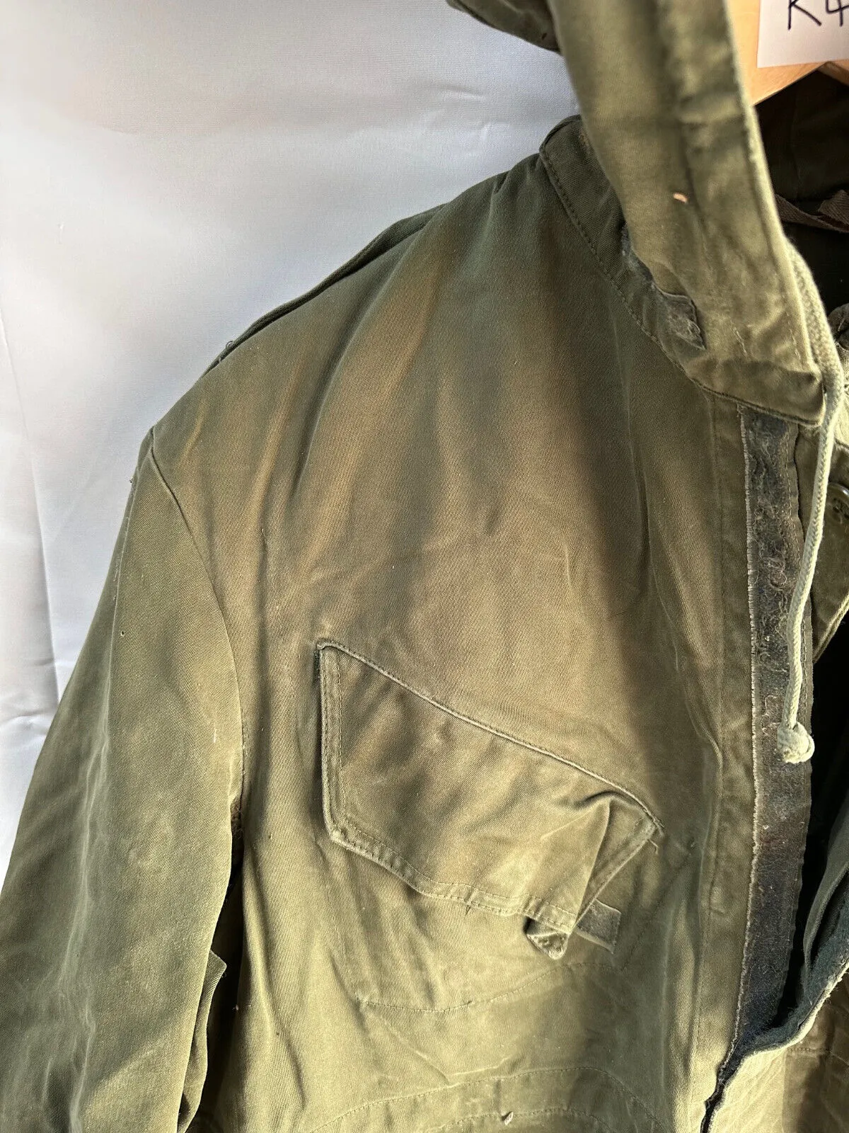 Belgian Army Jacket Parka M64 Olive Green Vintage Field Smock - Size 4A 165/100