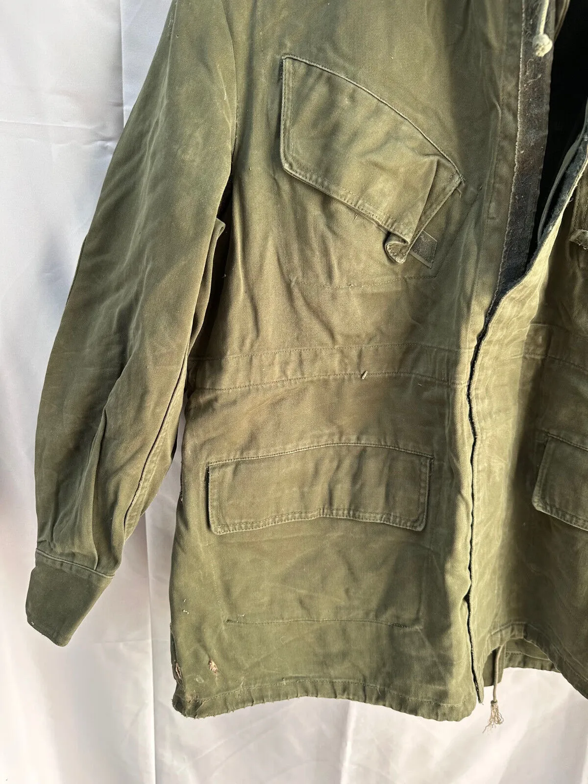 Belgian Army Jacket Parka M64 Olive Green Vintage Field Smock - Size 4A 165/100