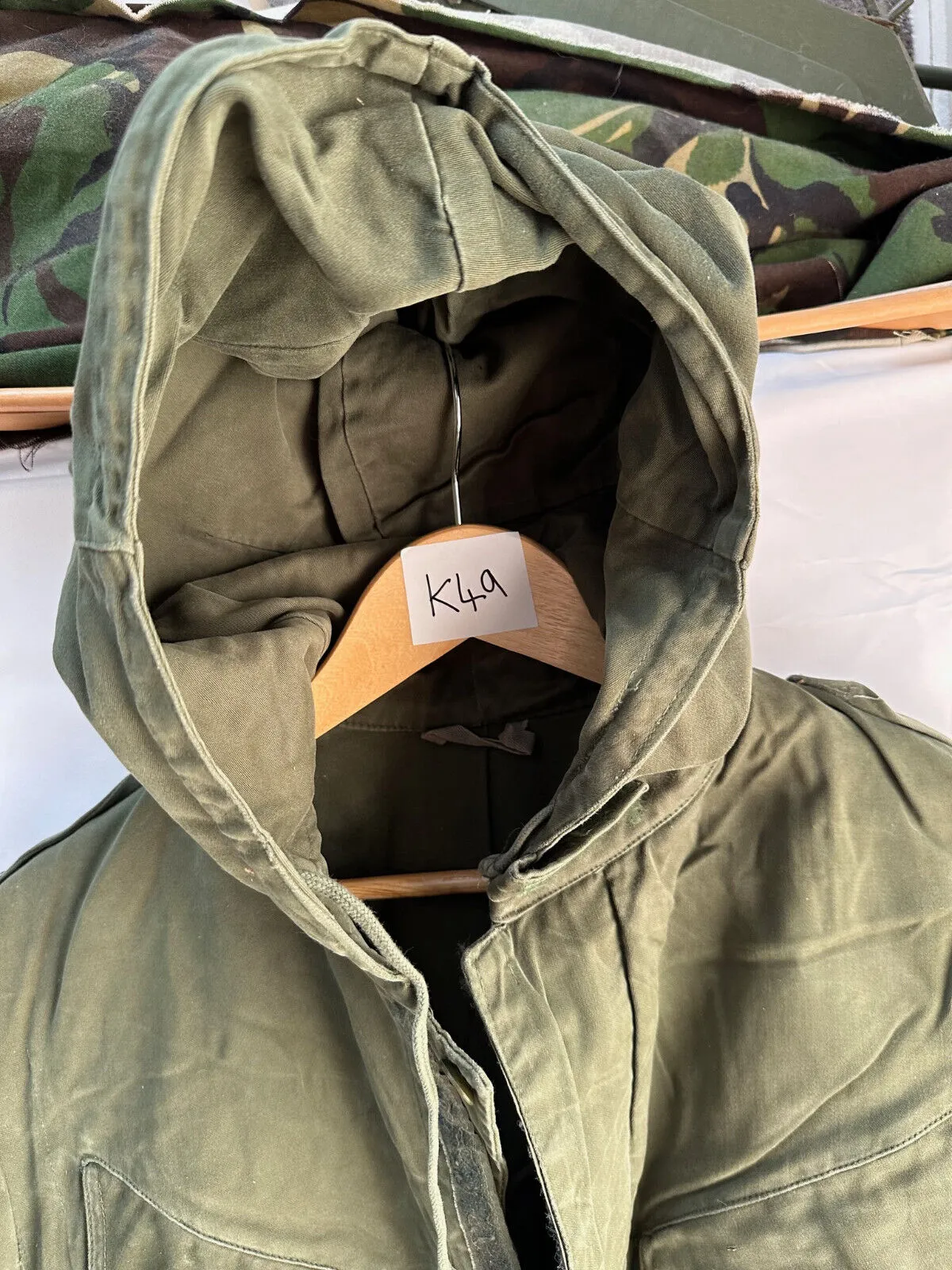Belgian Army Jacket Parka M64 Olive Green Vintage Field Smock - Size 4A 165/100