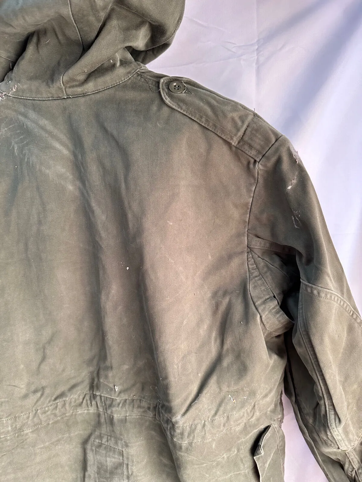 Belgian Army Jacket Parka M64 Olive Green Vintage Field Smock - Size 4A 165/100