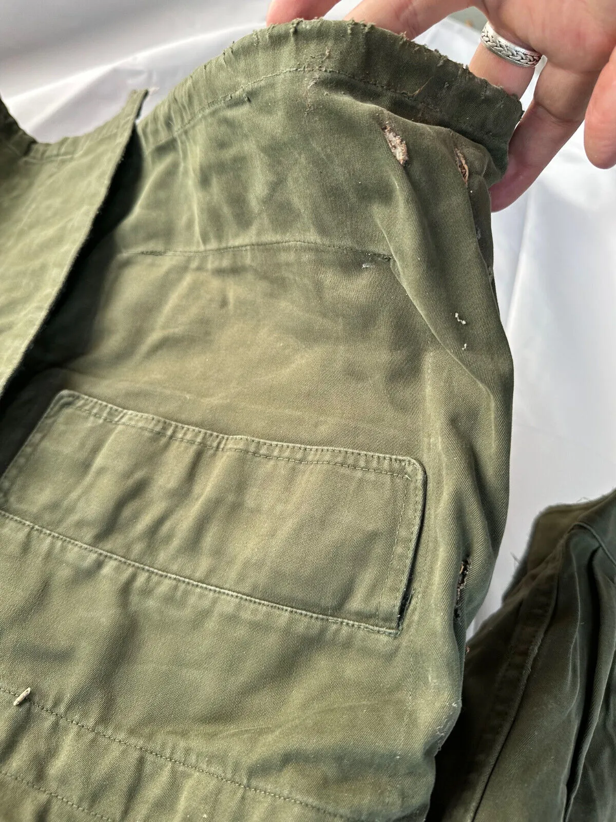 Belgian Army Jacket Parka M64 Olive Green Vintage Field Smock - Size 4A 165/100