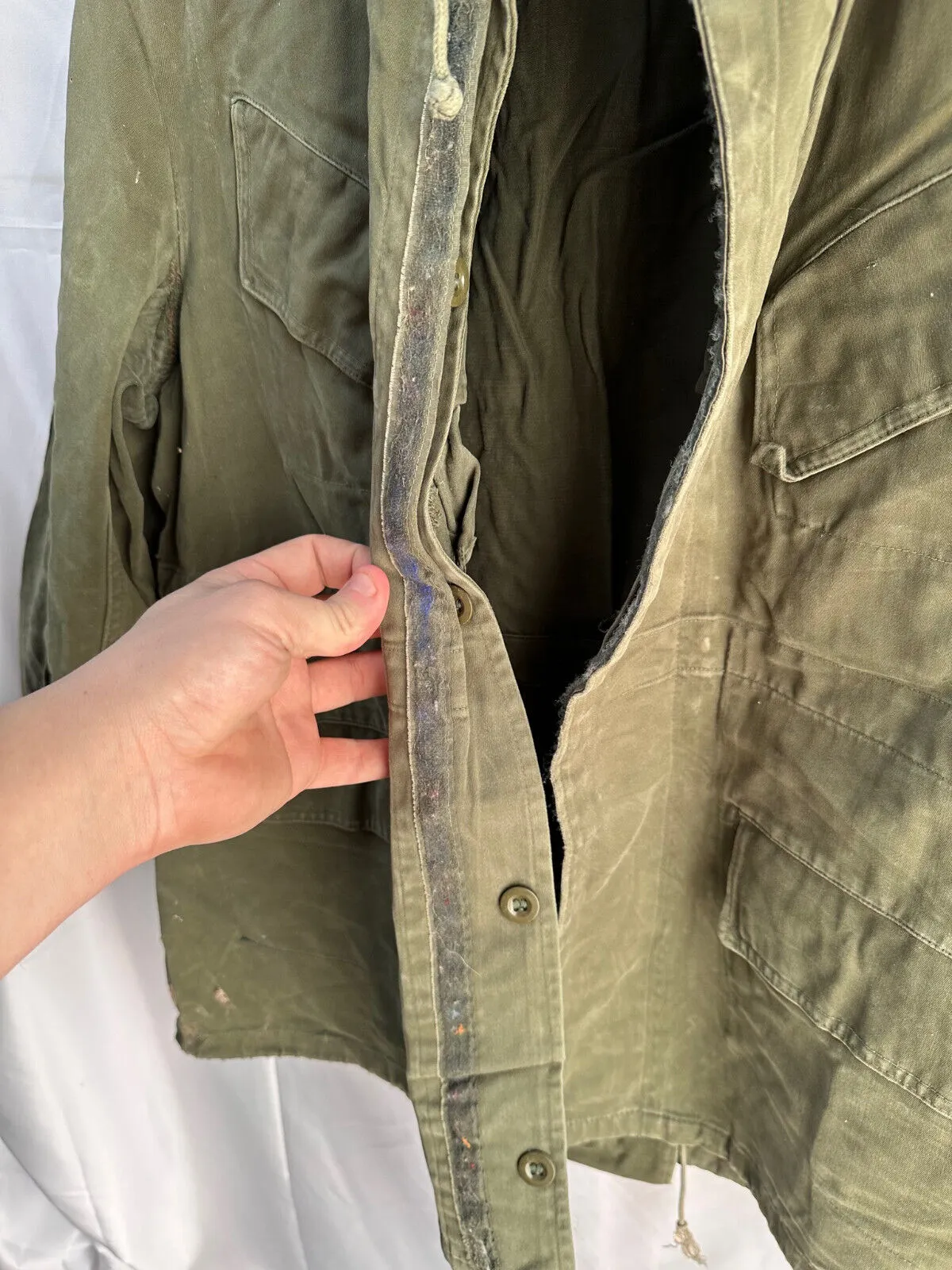 Belgian Army Jacket Parka M64 Olive Green Vintage Field Smock - Size 4A 165/100