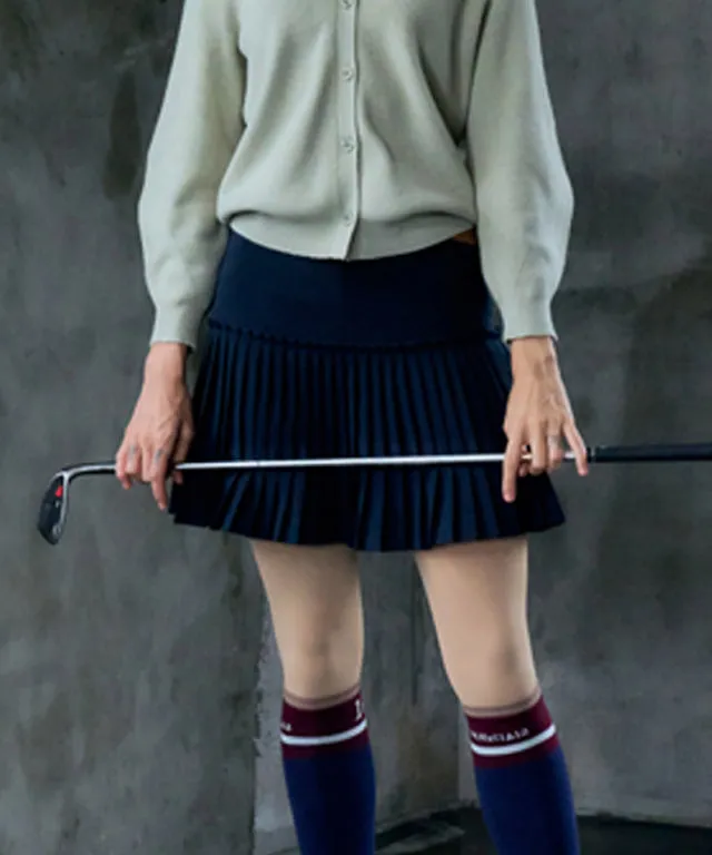 BENECIA 12 Frill Pleated Skirt - Navy