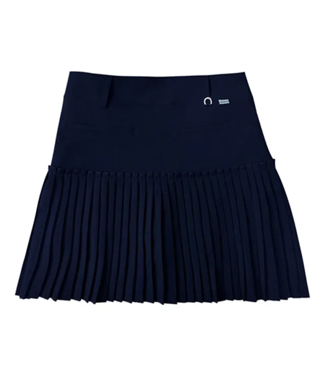 BENECIA 12 Frill Pleated Skirt - Navy