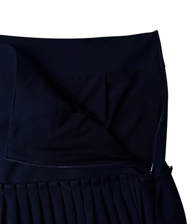 BENECIA 12 Frill Pleated Skirt - Navy