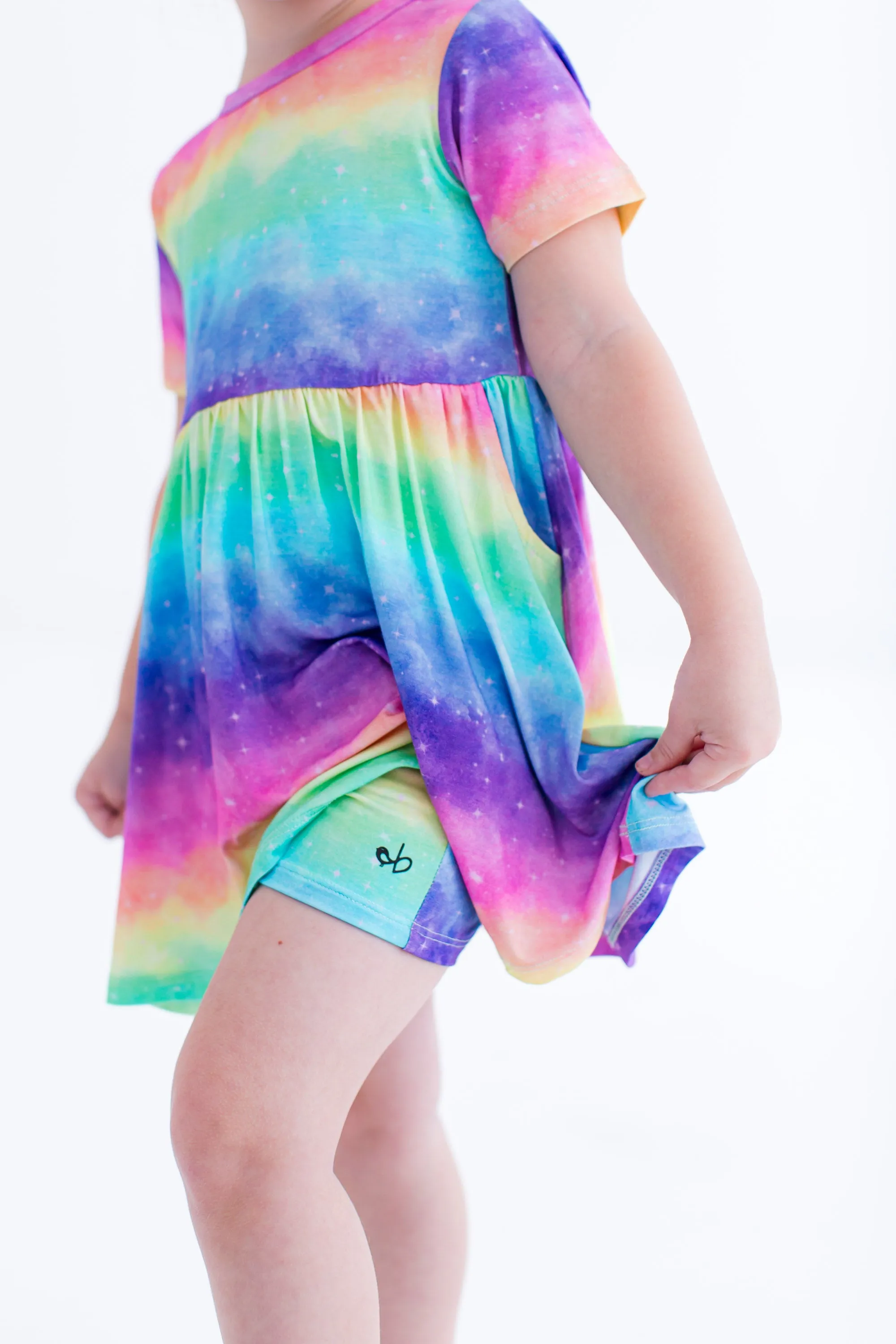 Birdie Bean Thea Rainbow Print Girls Birdie Peplum Set