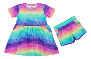Birdie Bean Thea Rainbow Print Girls Birdie Peplum Set