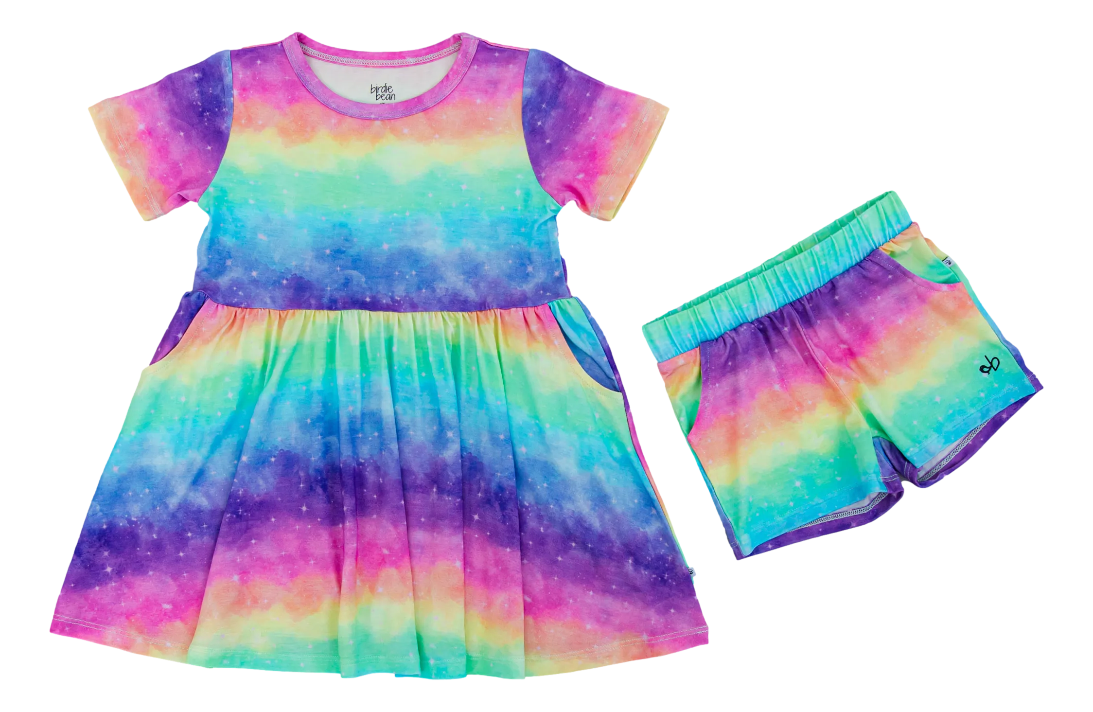 Birdie Bean Thea Rainbow Print Girls Birdie Peplum Set