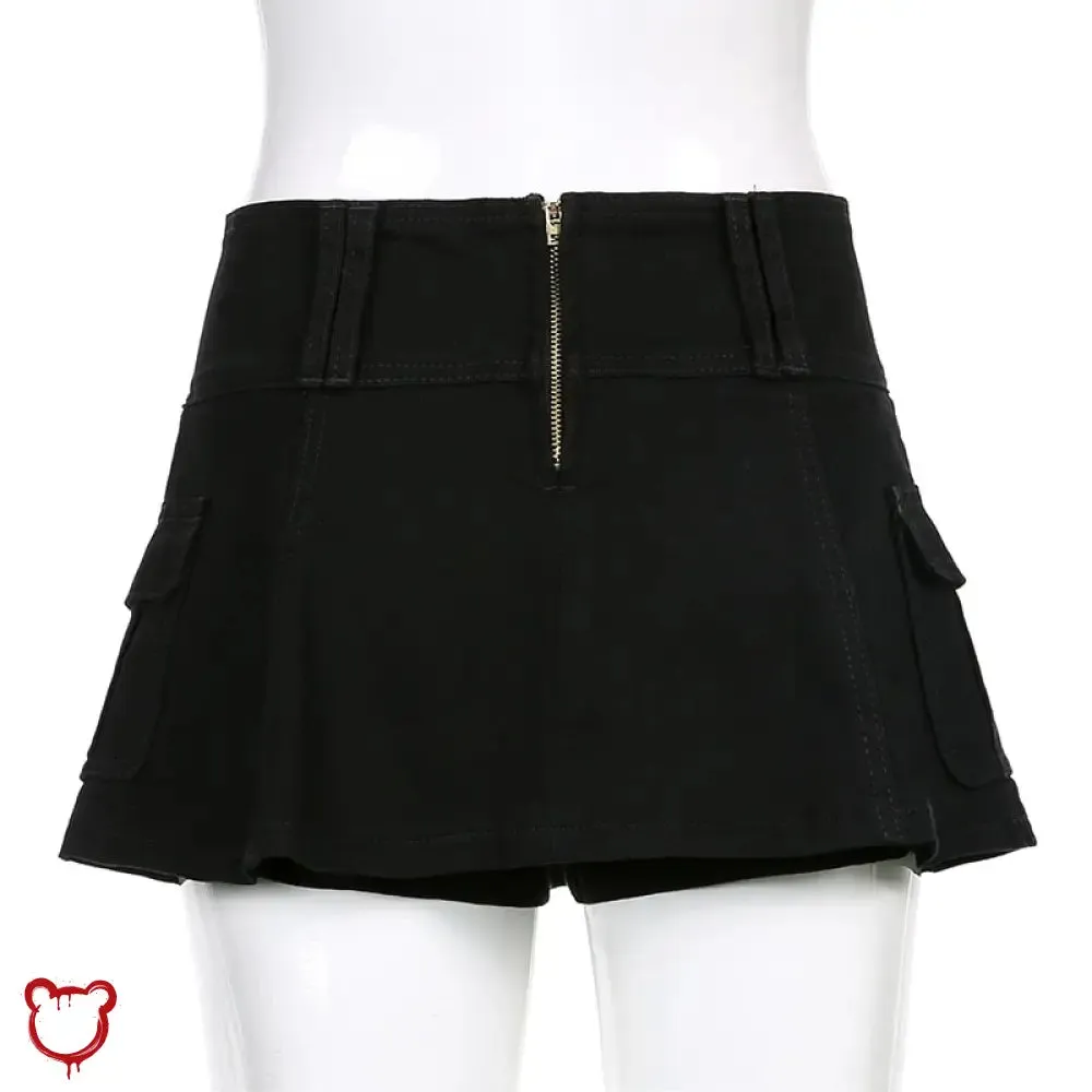 Black High Waist Mini Skirt
