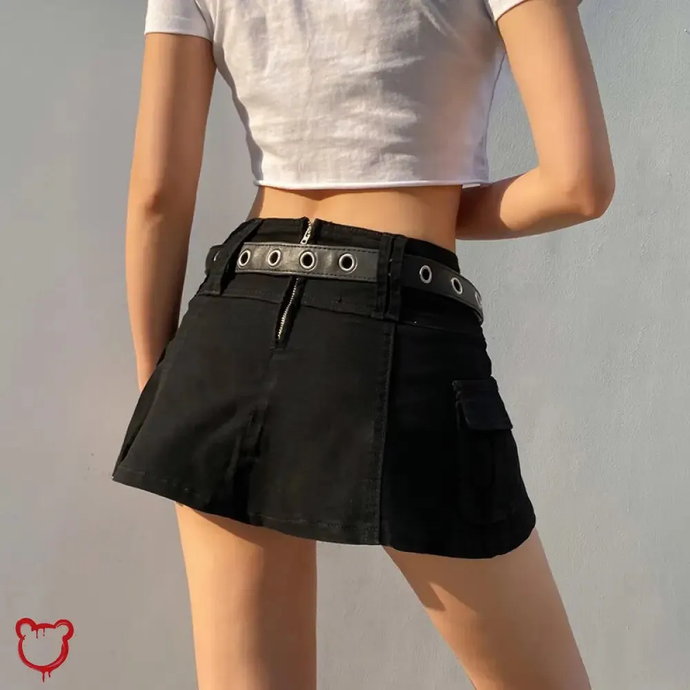 Black High Waist Mini Skirt