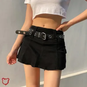 Black High Waist Mini Skirt