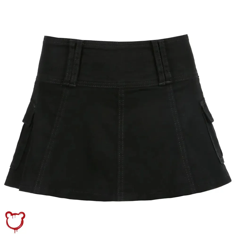 Black High Waist Mini Skirt