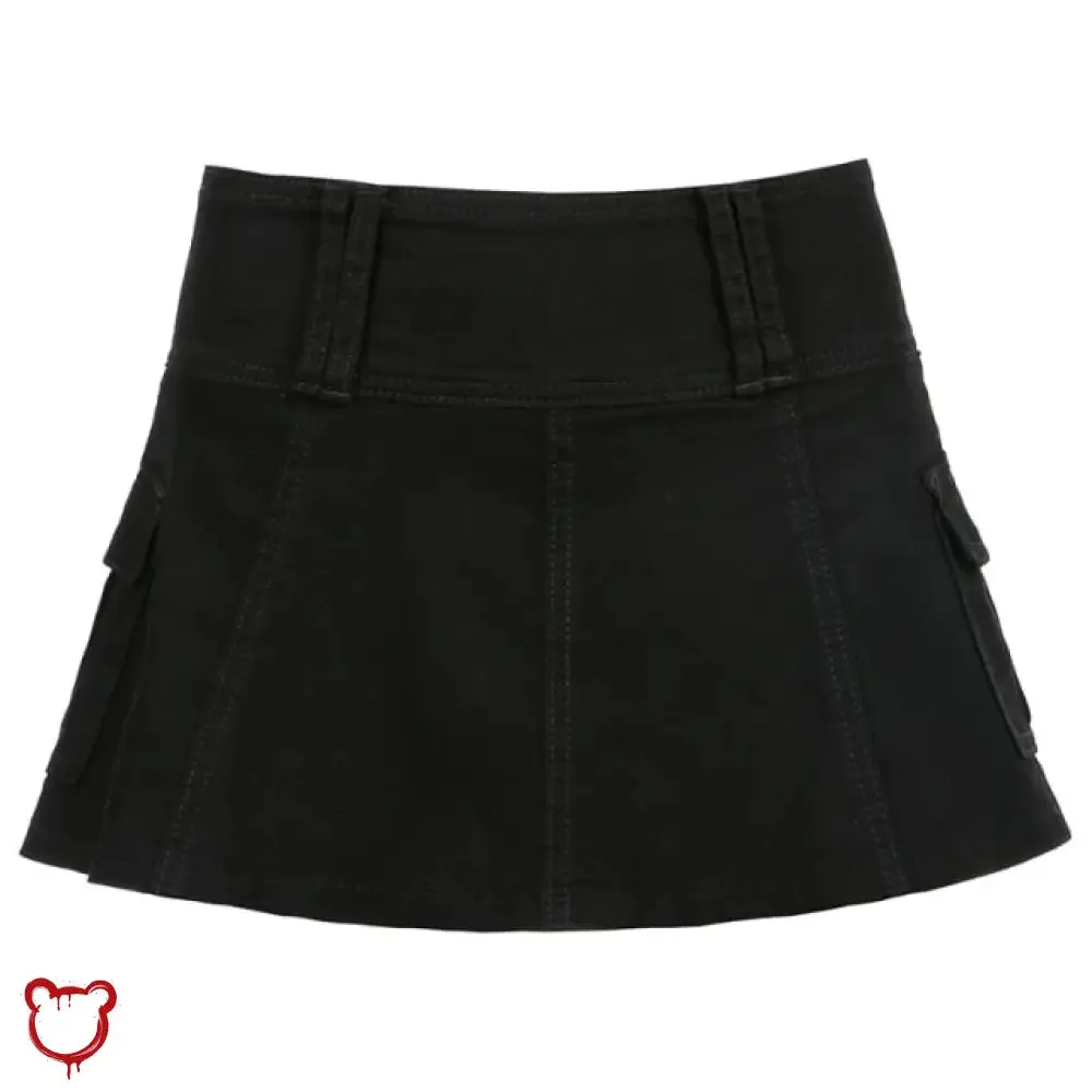 Black High Waist Mini Skirt