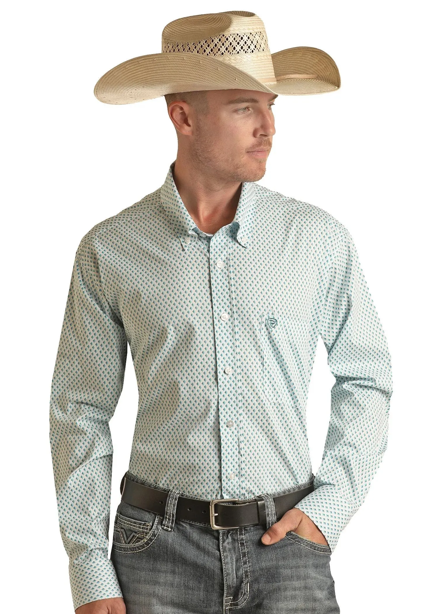 BMB2S03353 Turq LS Ditzy Geo