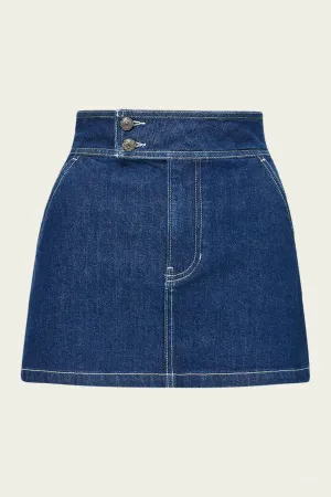 Bowen Denim Mini Skirt in Indigo Rinse