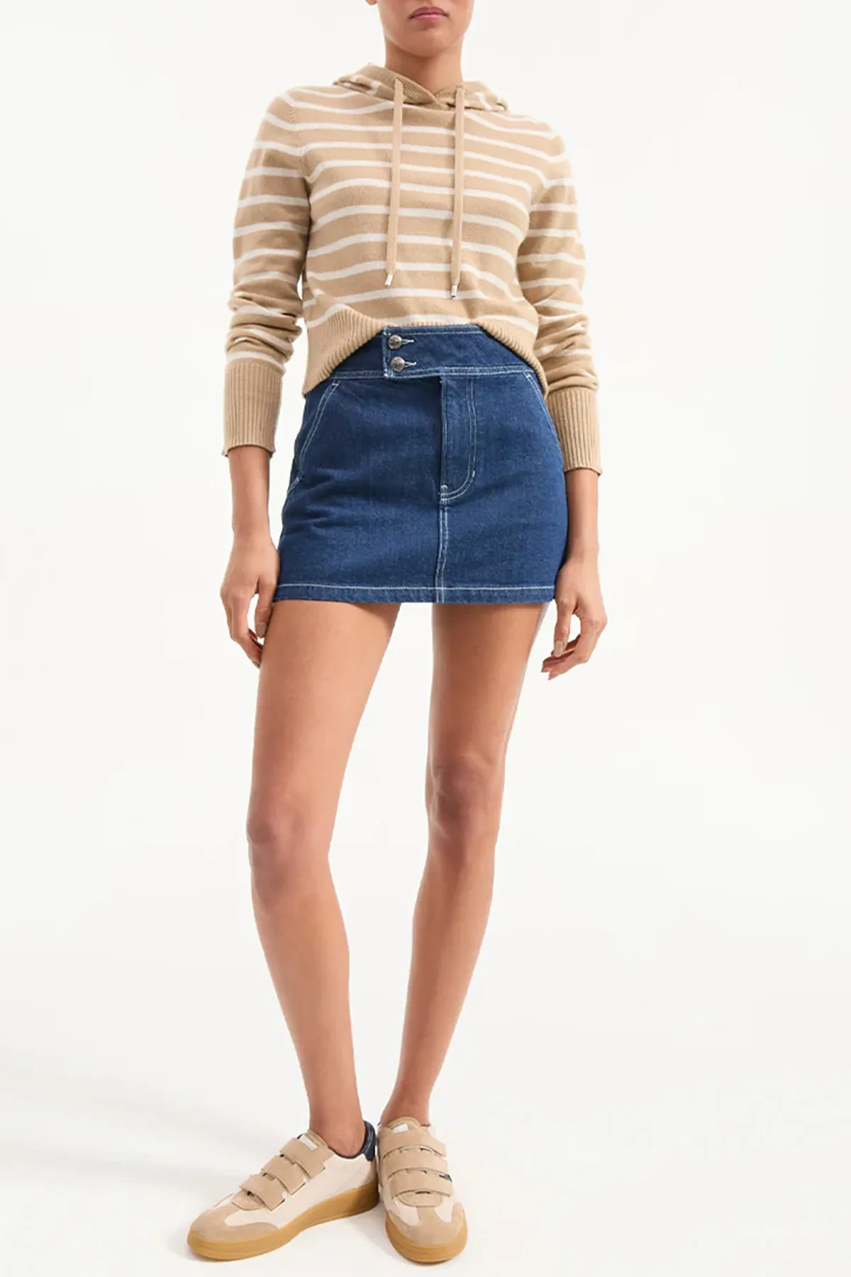 Bowen Denim Mini Skirt in Indigo Rinse