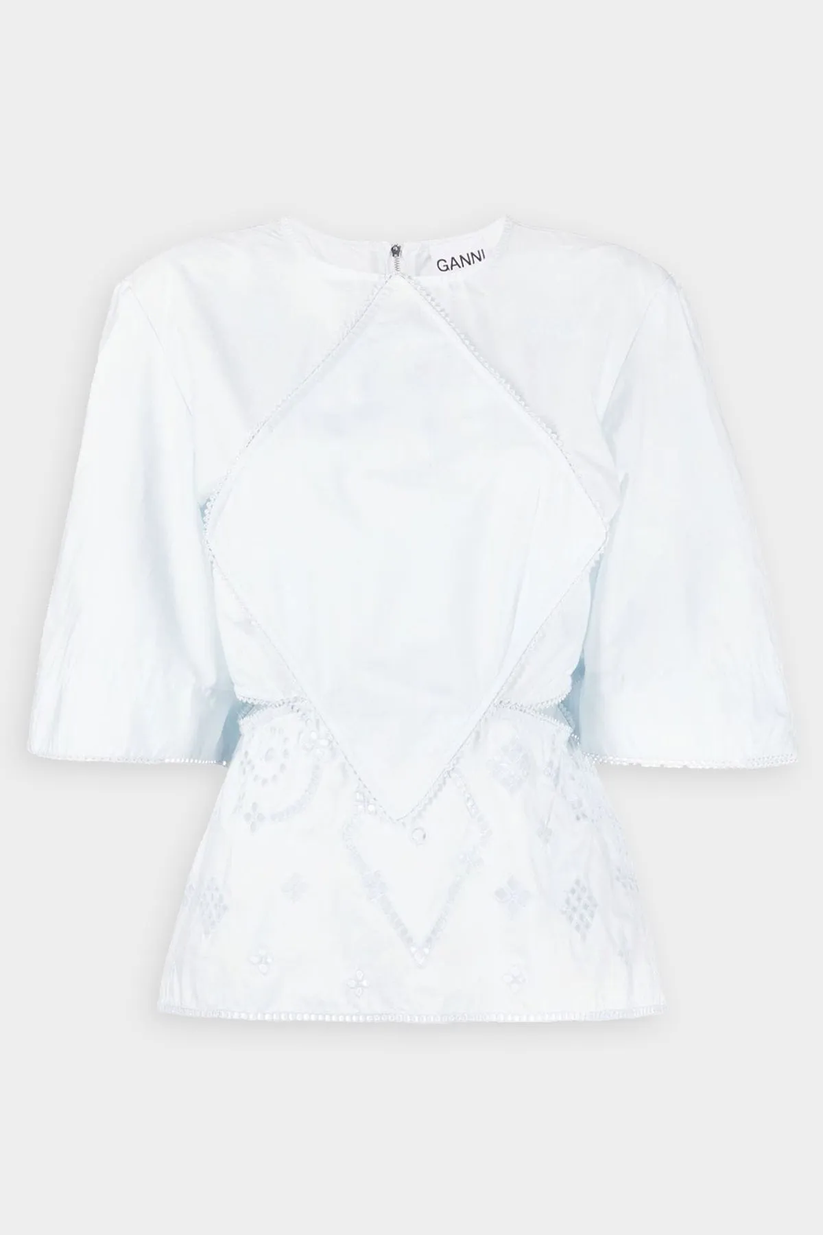 Broderie Anglaise Blouse in Illusion Blue