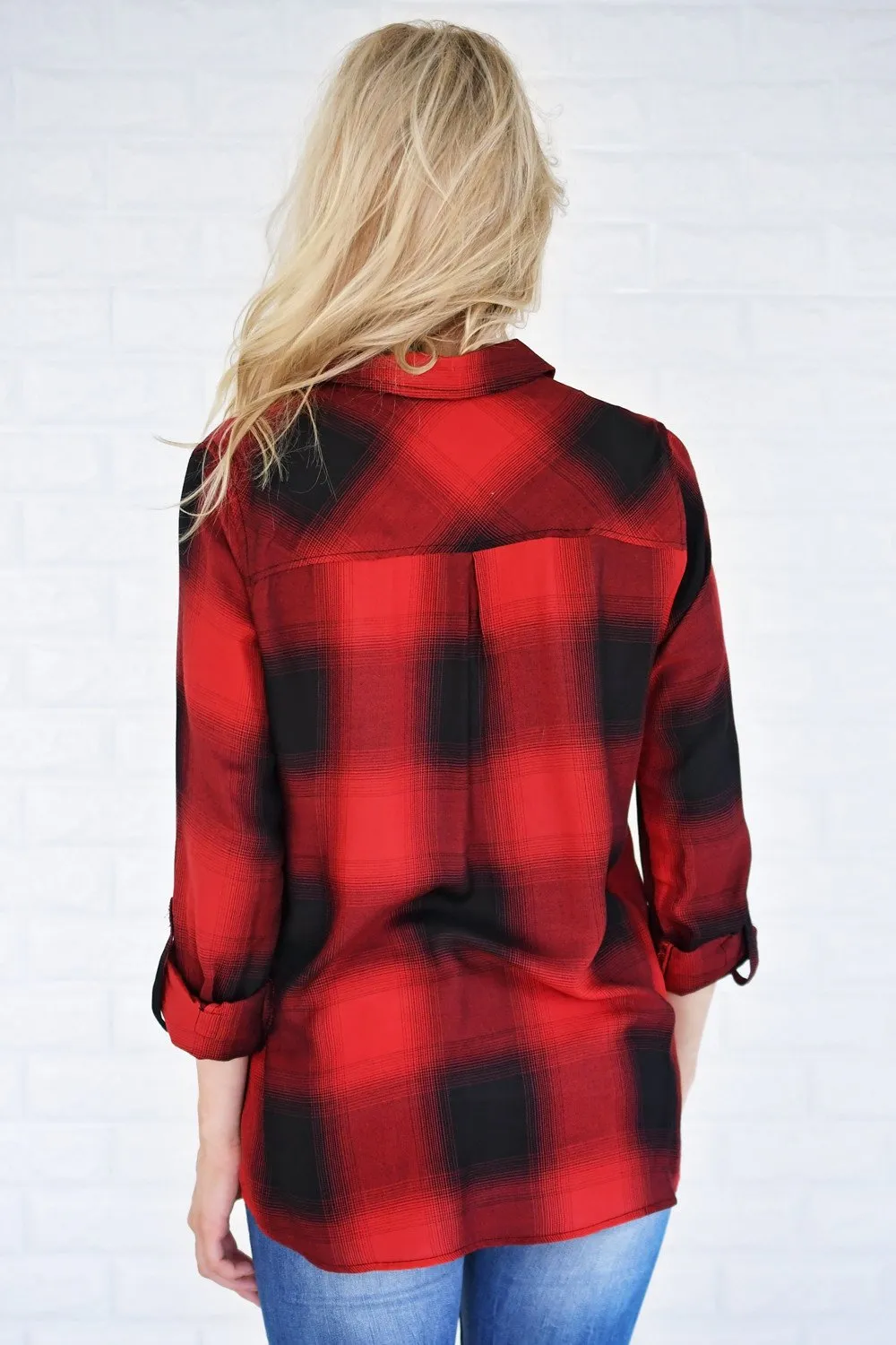 Buffalo Plaid Button Up Top