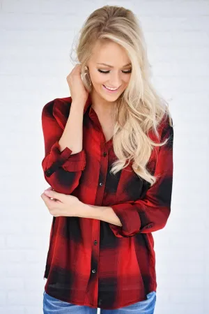 Buffalo Plaid Button Up Top