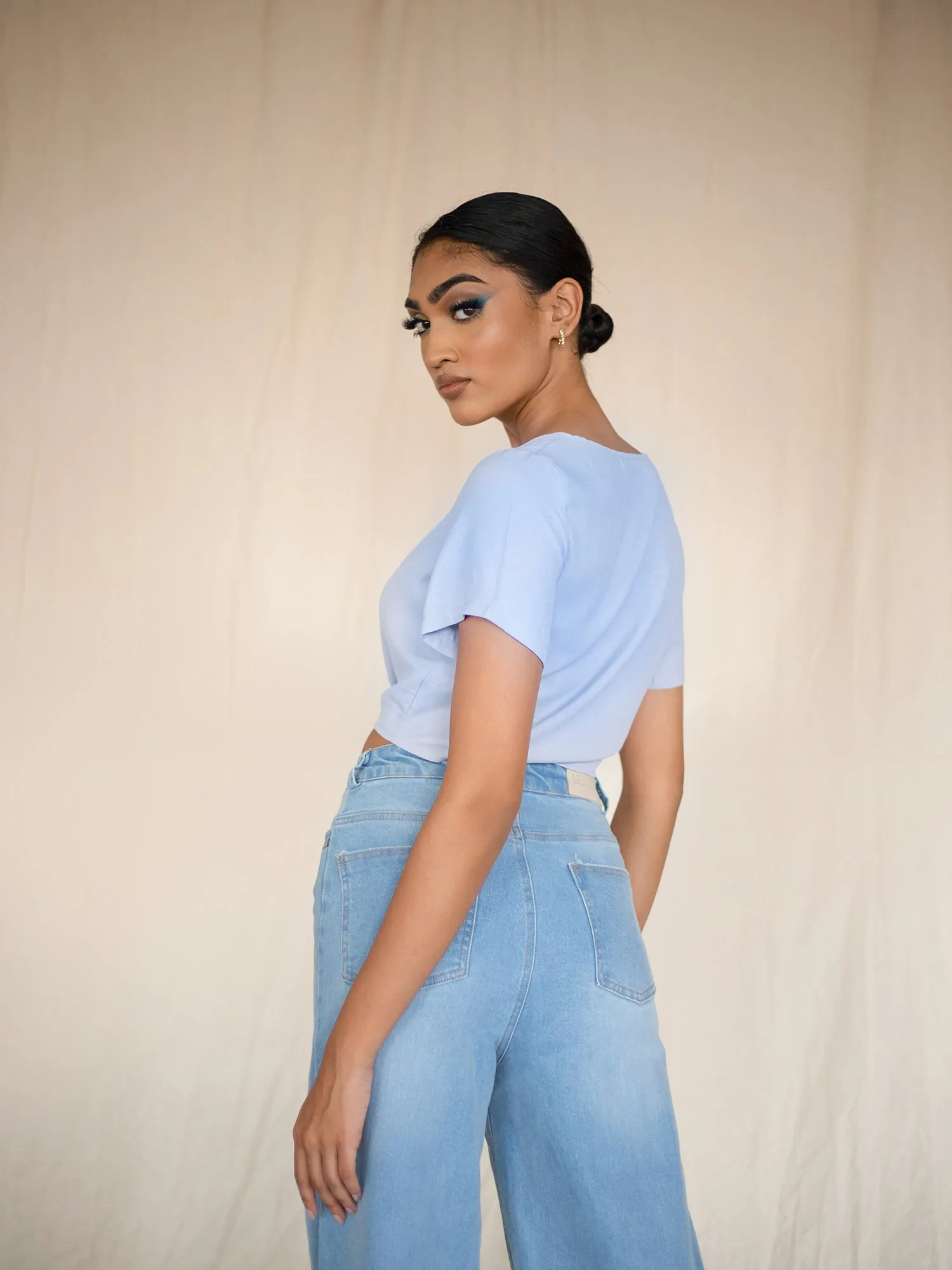 Button Down Front Tie Up Top