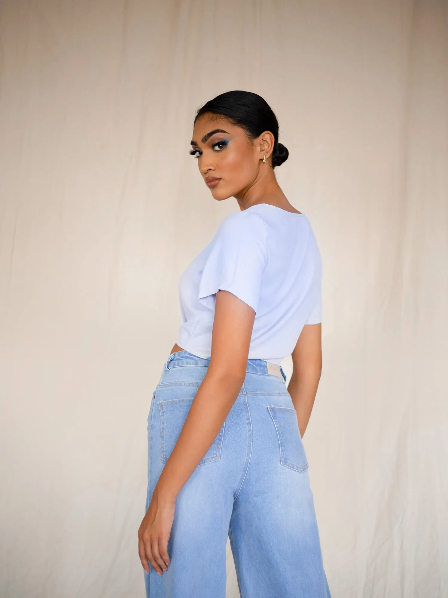 Button Down Front Tie Up Top