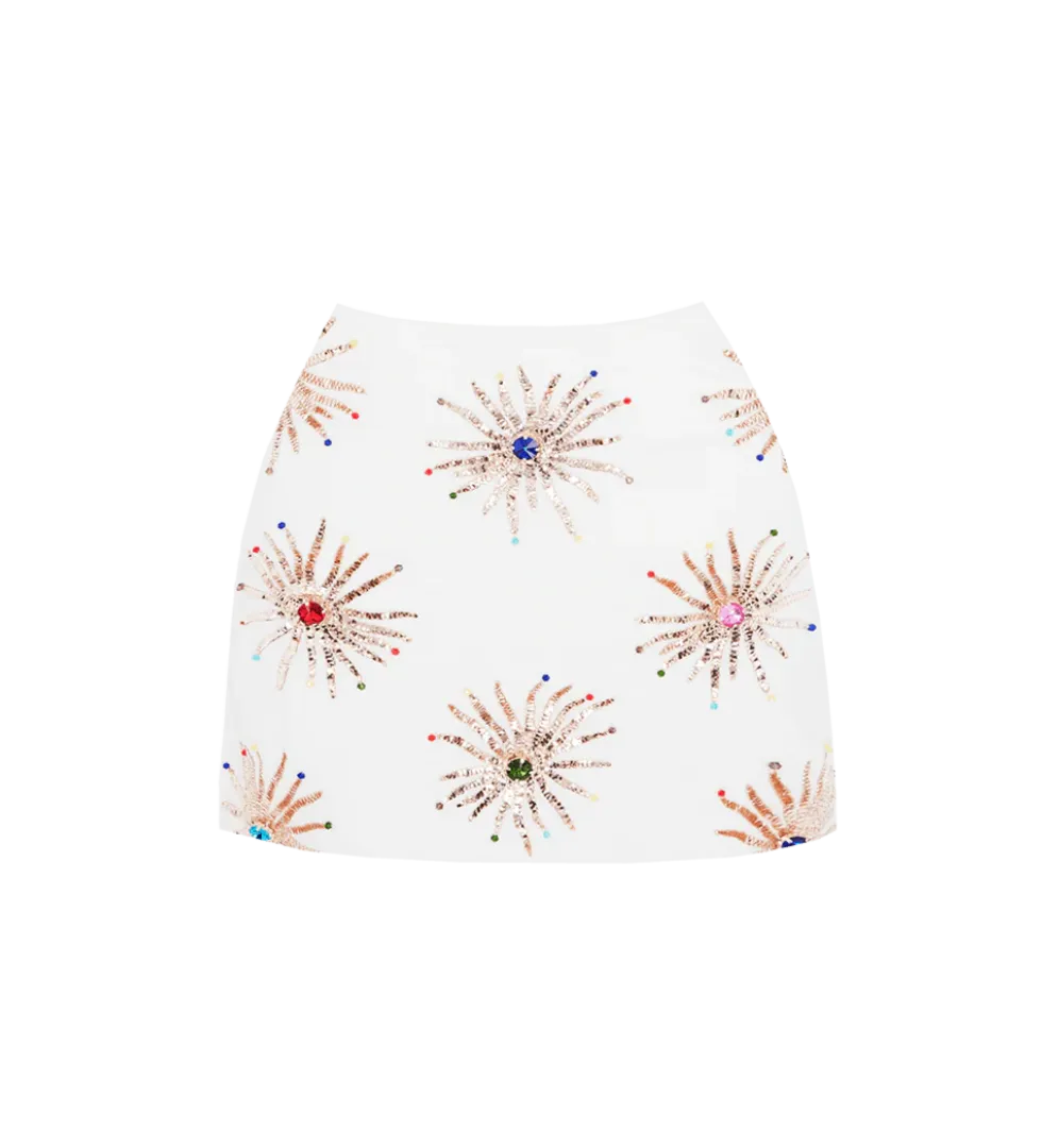 Callie Co-ord Luxe Mini Skirt White