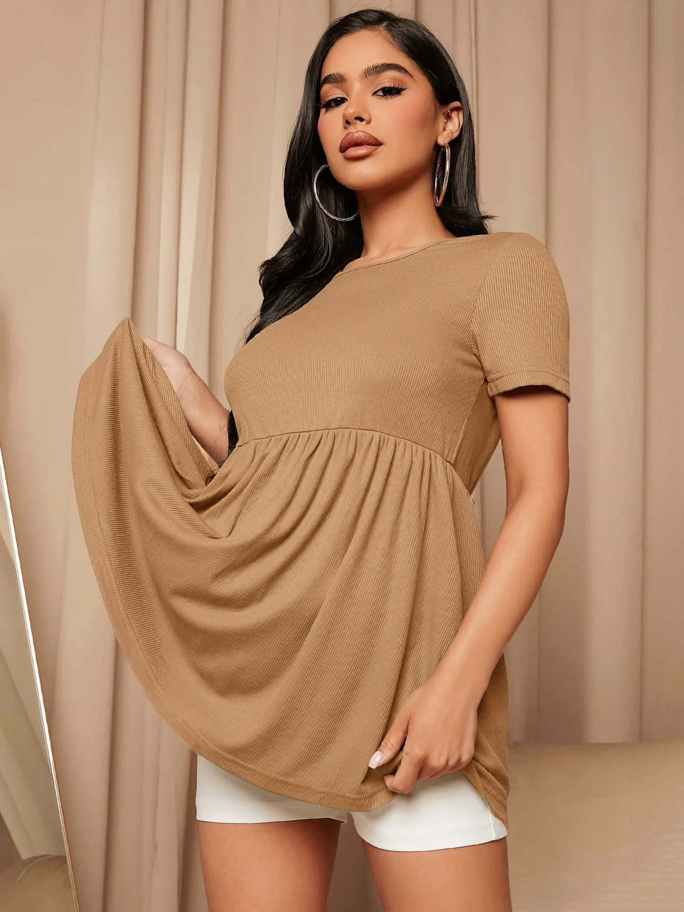 Camiseta Peplum Unicolor para Maternidad  CR