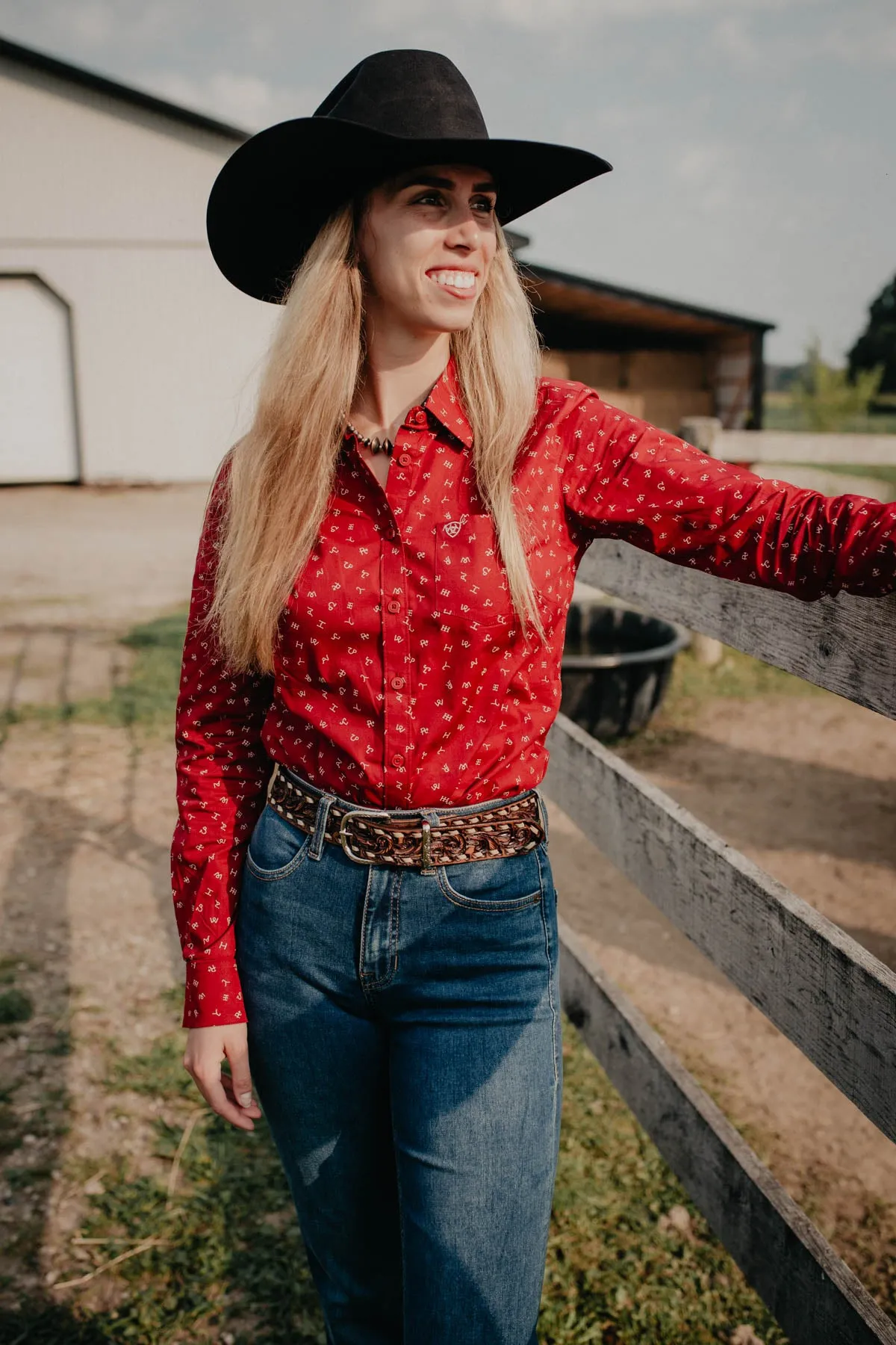 'Cattle Baron' Ariat Womens' Cattle Brands Kirby Shirt (1 XXL Only )
