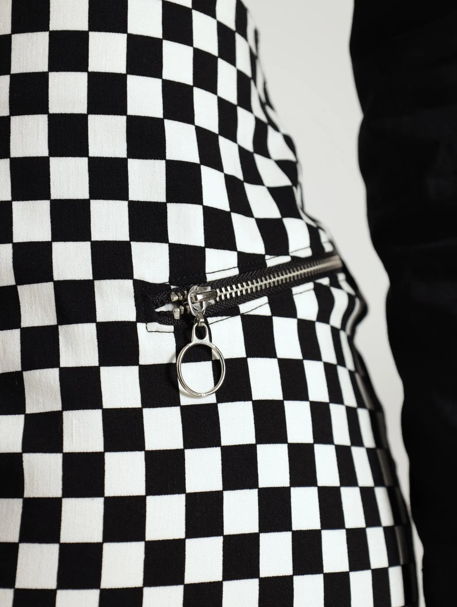 Checkerboard Mini Skirt - Black