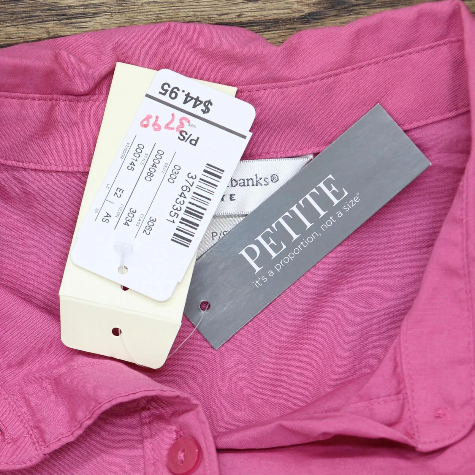 Christopher & Banks Womens Petite Roll Tab Button Up Shirt 4080