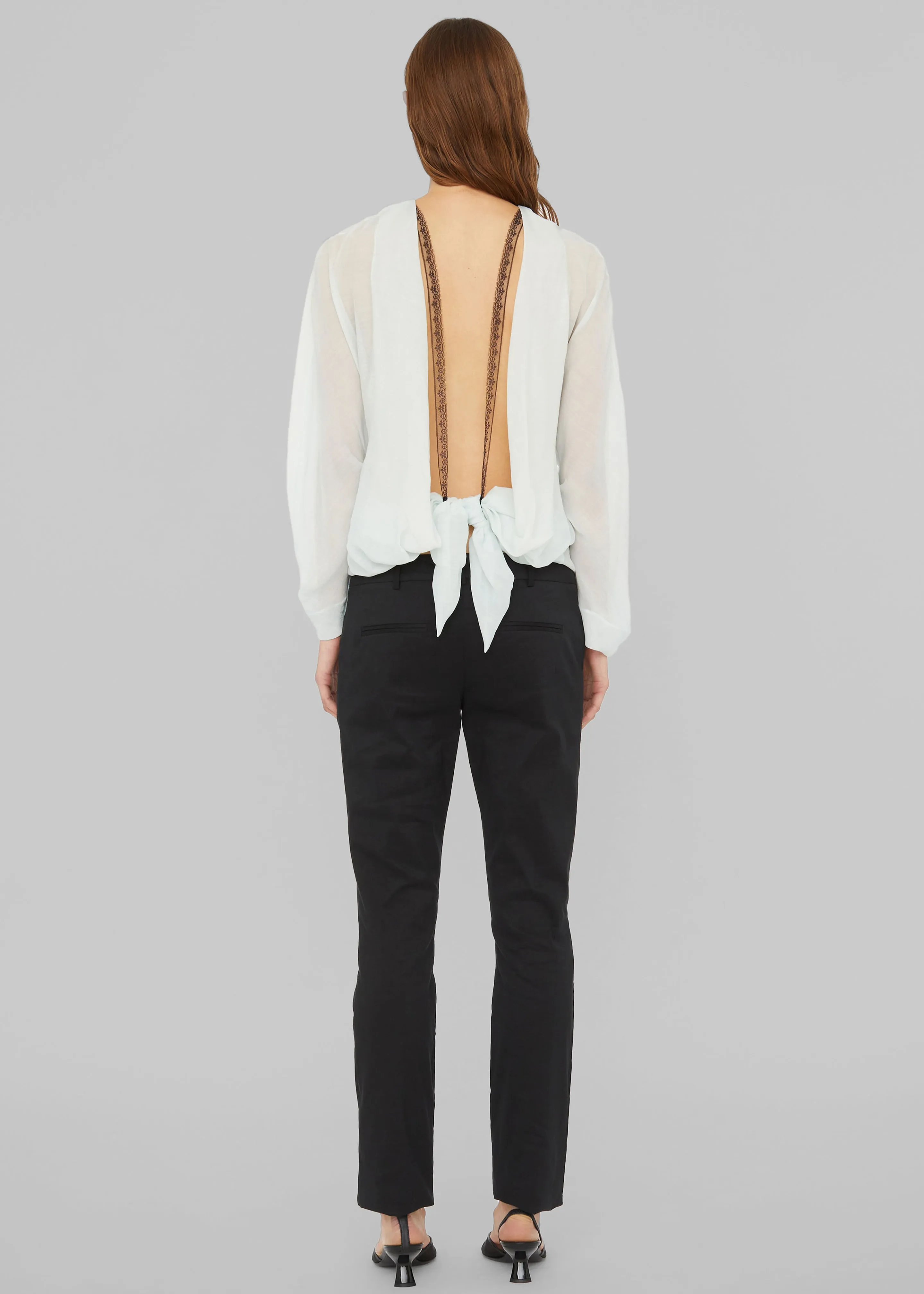 Christopher Esber Latticed Lace Shrug Top - Clear Blue