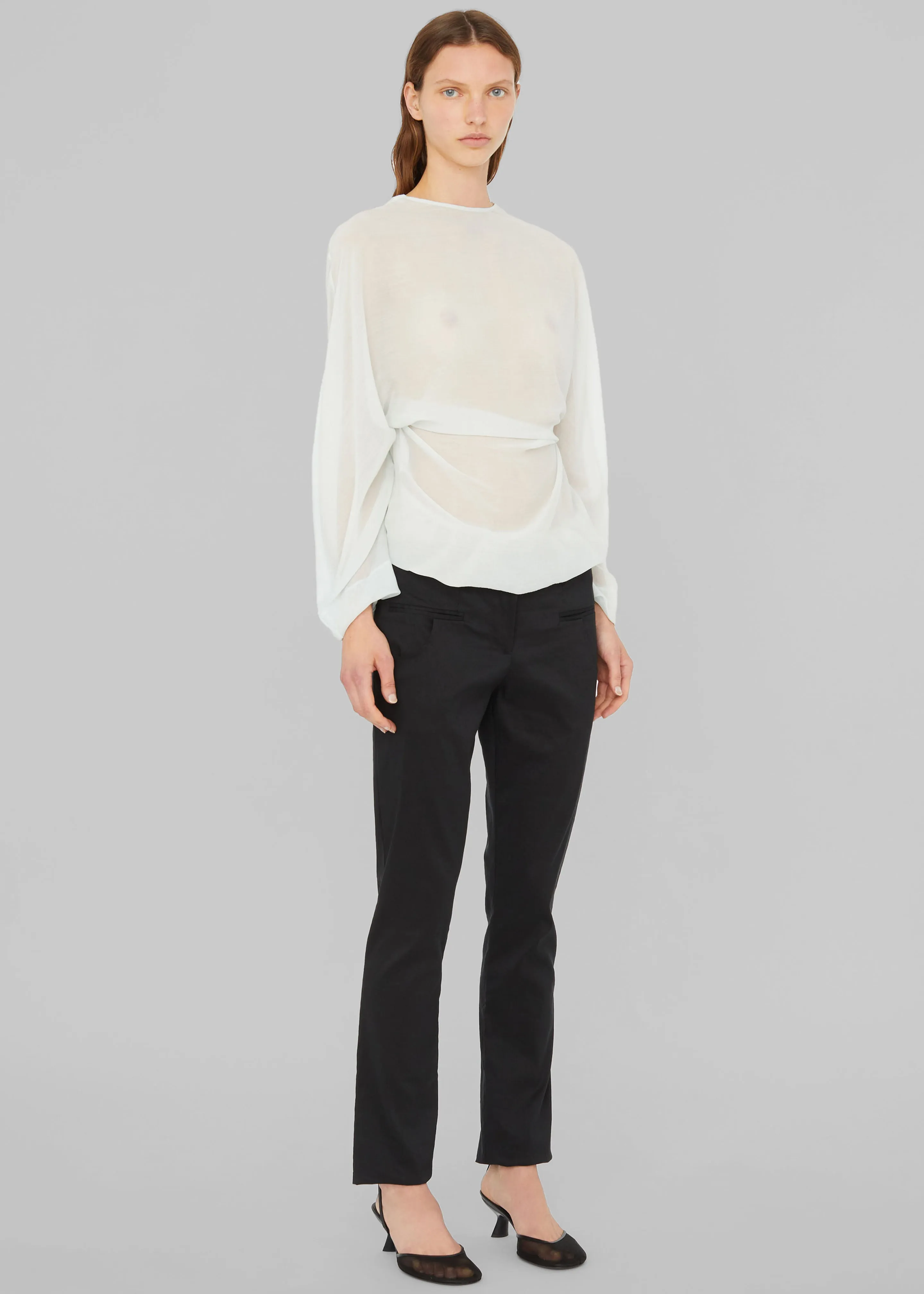 Christopher Esber Latticed Lace Shrug Top - Clear Blue