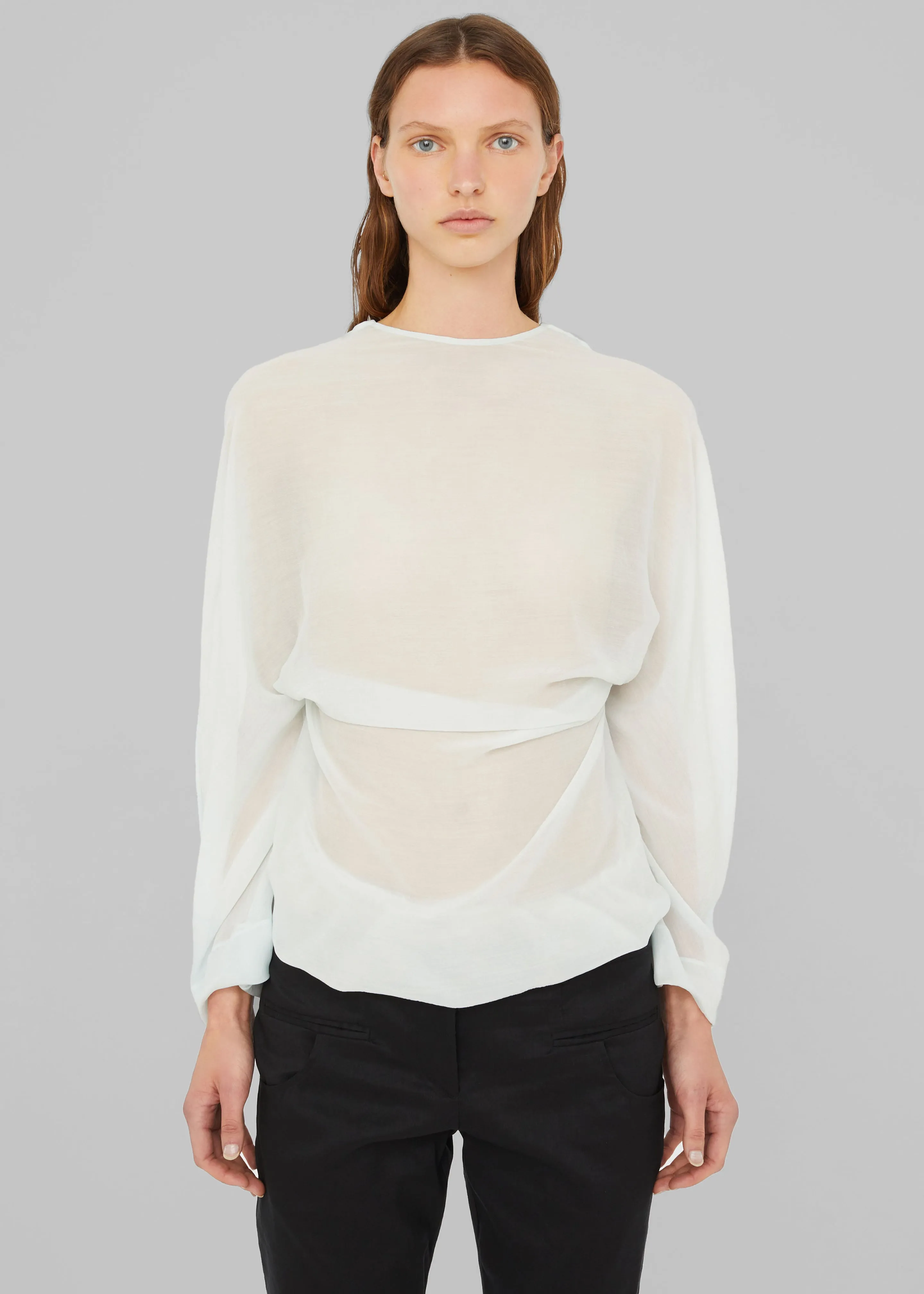 Christopher Esber Latticed Lace Shrug Top - Clear Blue