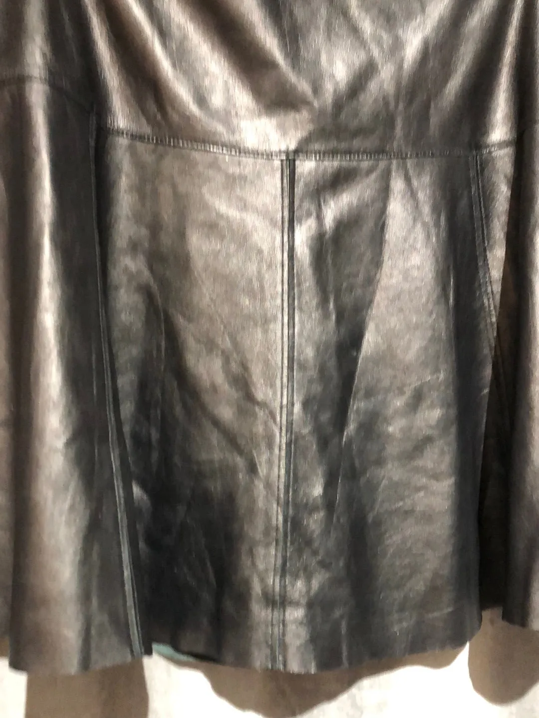 Club Monaco Black Faux Leather Flare Mini Skirt
