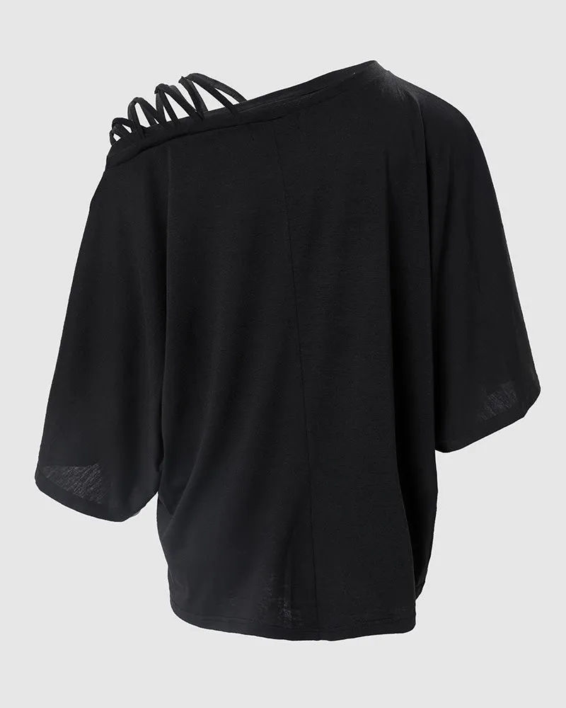 Cold Shoulder Bell Sleeve Top