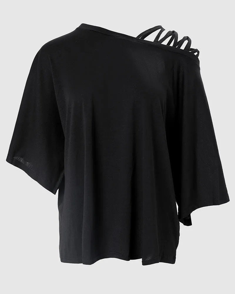 Cold Shoulder Bell Sleeve Top