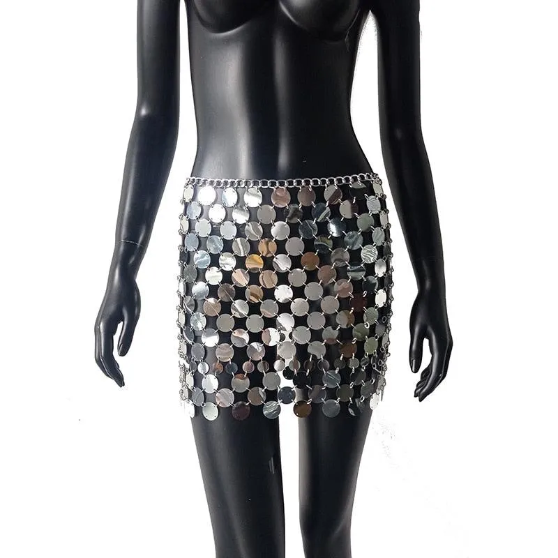 Colorful Sequins Mini Skirts
