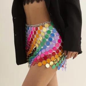 Colorful Sequins Mini Skirts