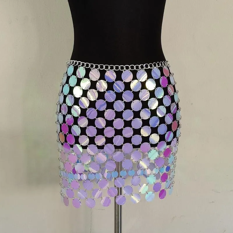 Colorful Sequins Mini Skirts