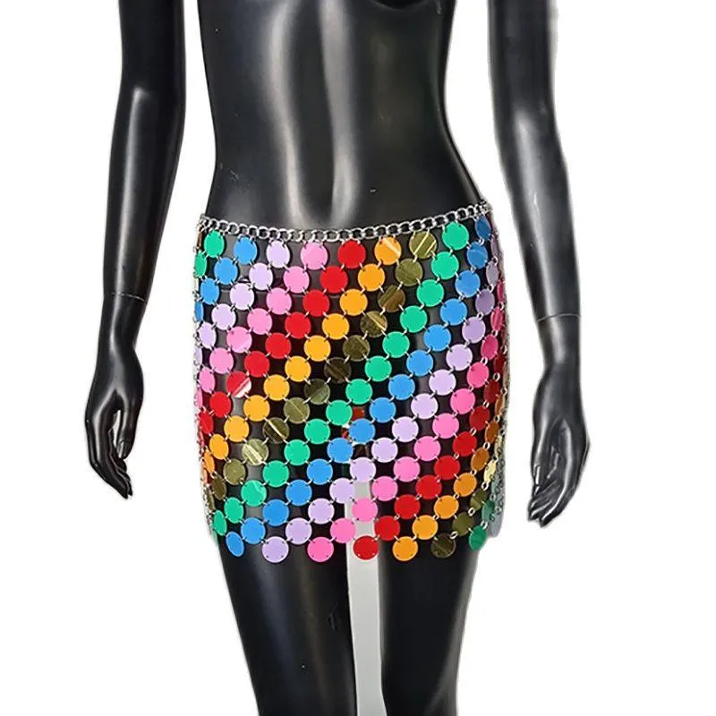 Colorful Sequins Mini Skirts