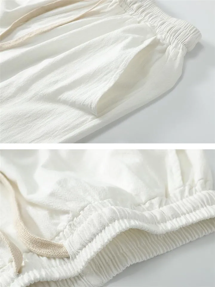 Comfy Two-Piece Outfit Front Button Short Sleeve T-Shirt   Drawstring Waistband Pants