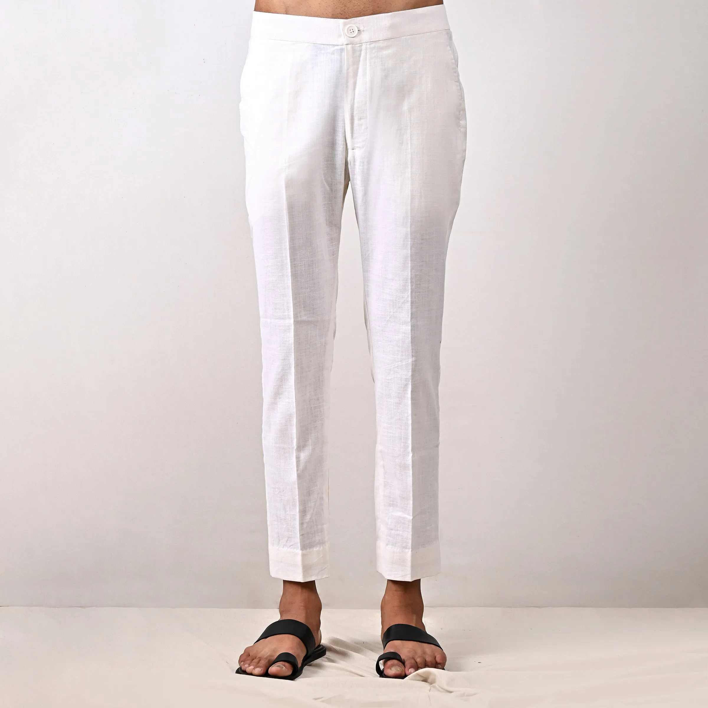 Conall - Off White Asymmetrical Short Kurta Set
