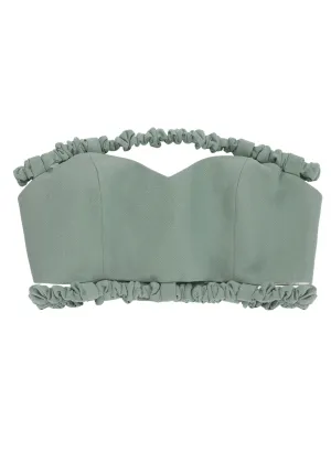 Cotton Suiting Strapless Top (Green Bay)