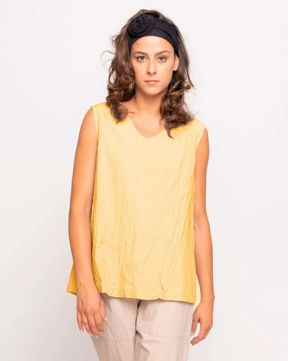 Crinkle Swing V-Neck Tank