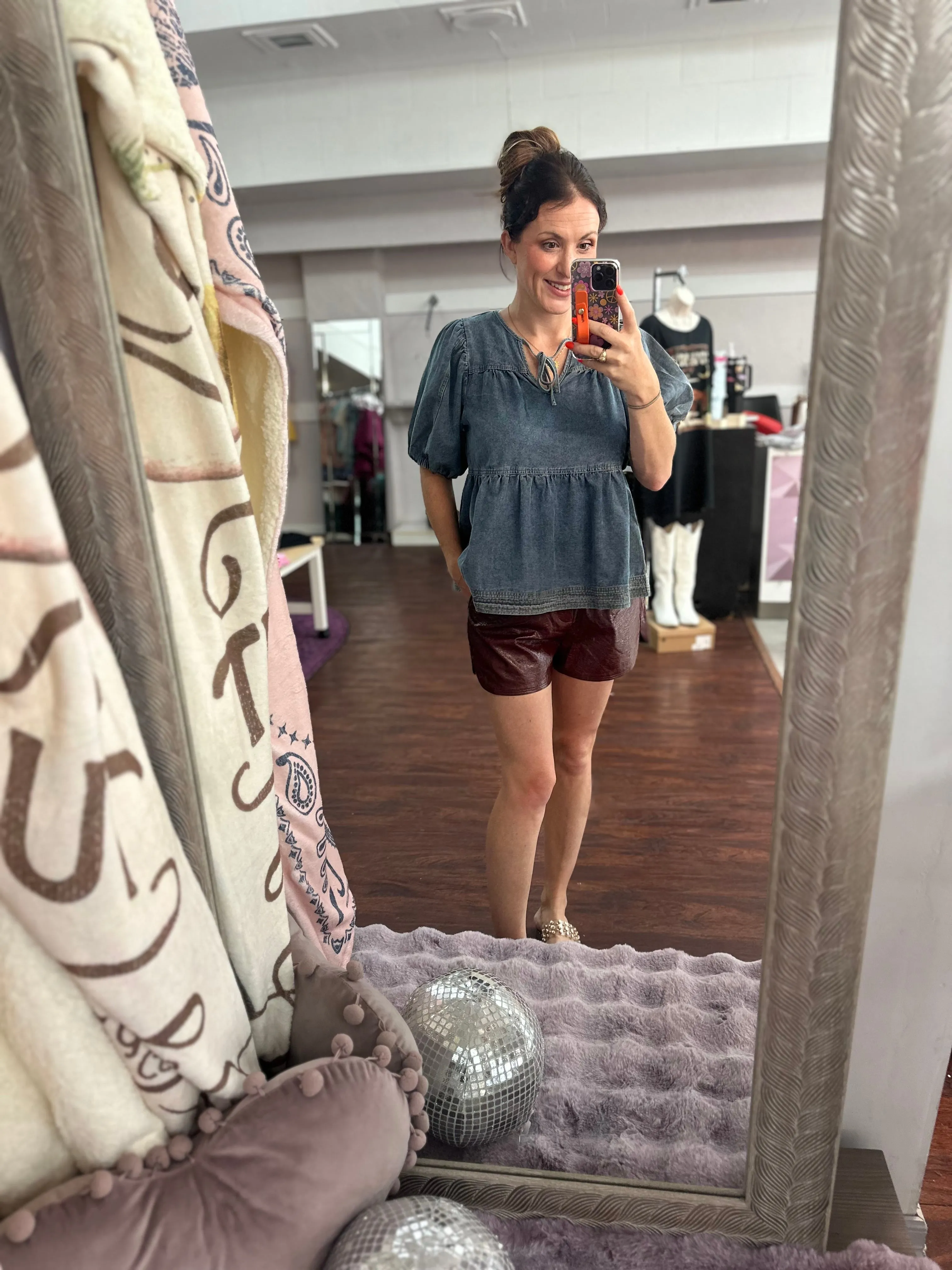Daily Impulse Denim Top: Medium