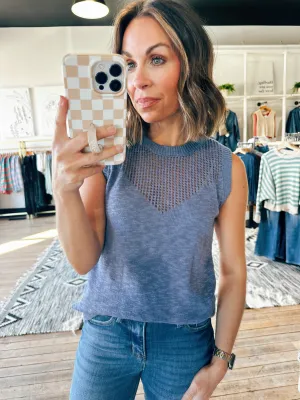 Daisy Pointelle Sleeveless Sweater-2 Colors