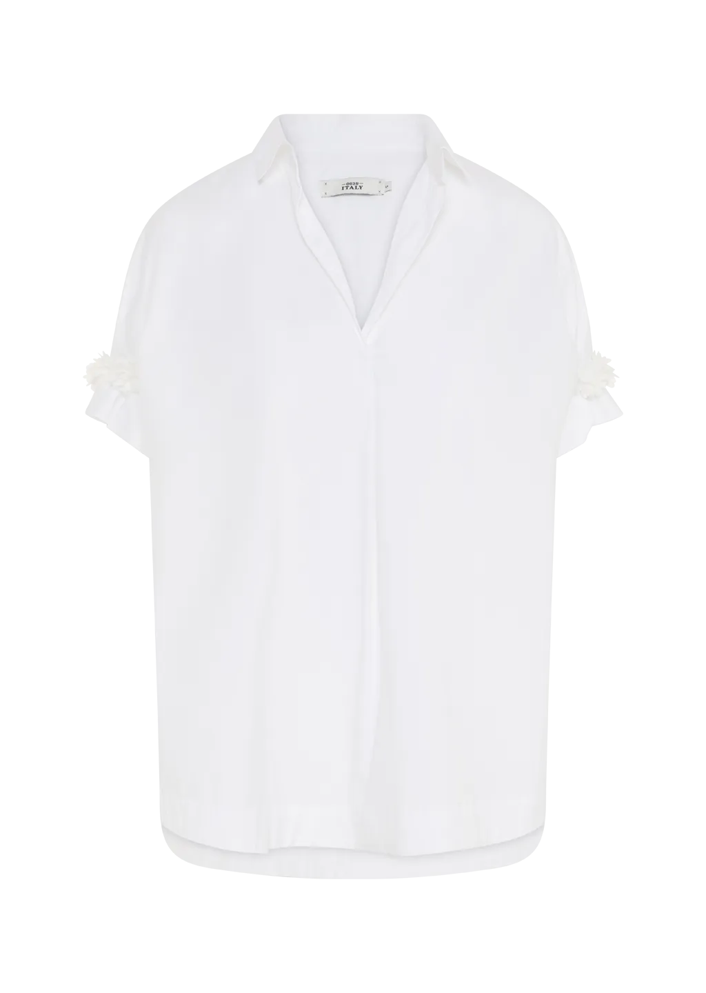 DERRY FANCY SLEEVE WHITE COTTON UNI BLOUSE