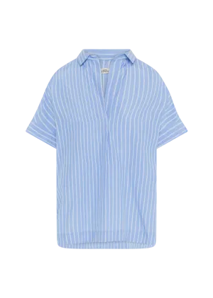 DERRY NEW BLUE STRIPED COTTON BLOUSE
