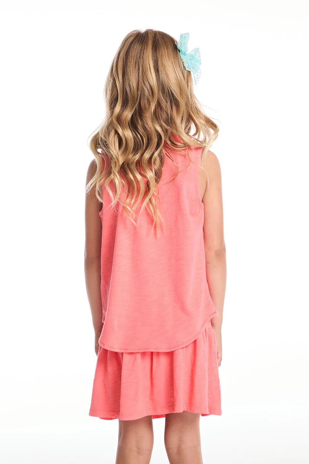 Devin Electric Coral Girls Muscle Tee