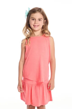 Devin Electric Coral Girls Muscle Tee